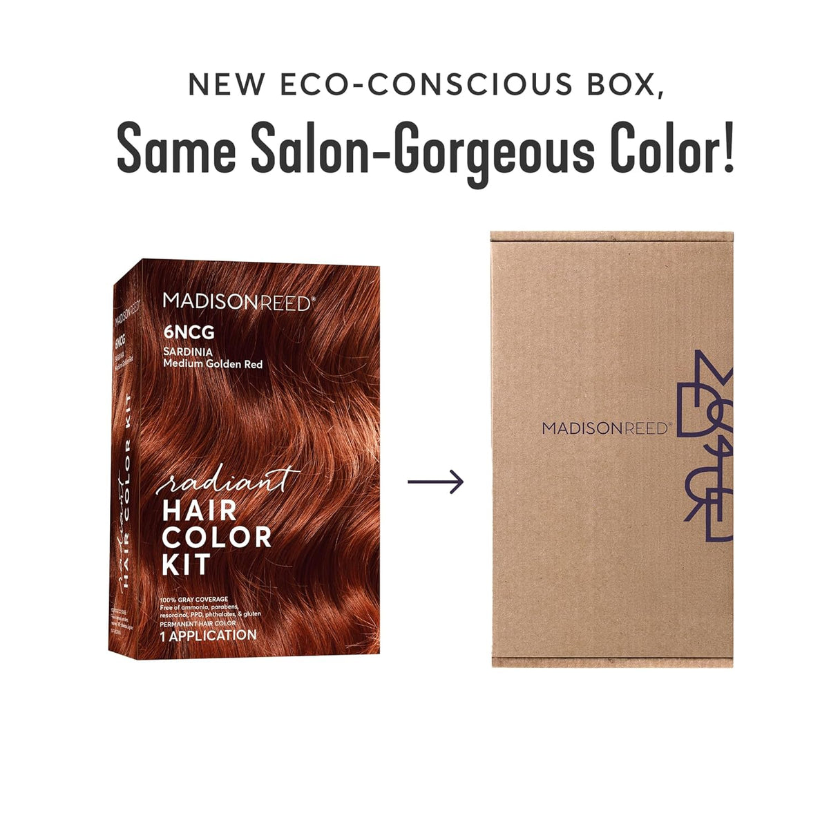Madison Reed Radiant Hair Color Kit | 6NCG Medium Golden Red with Copper Tones (Sardinia Red) for
