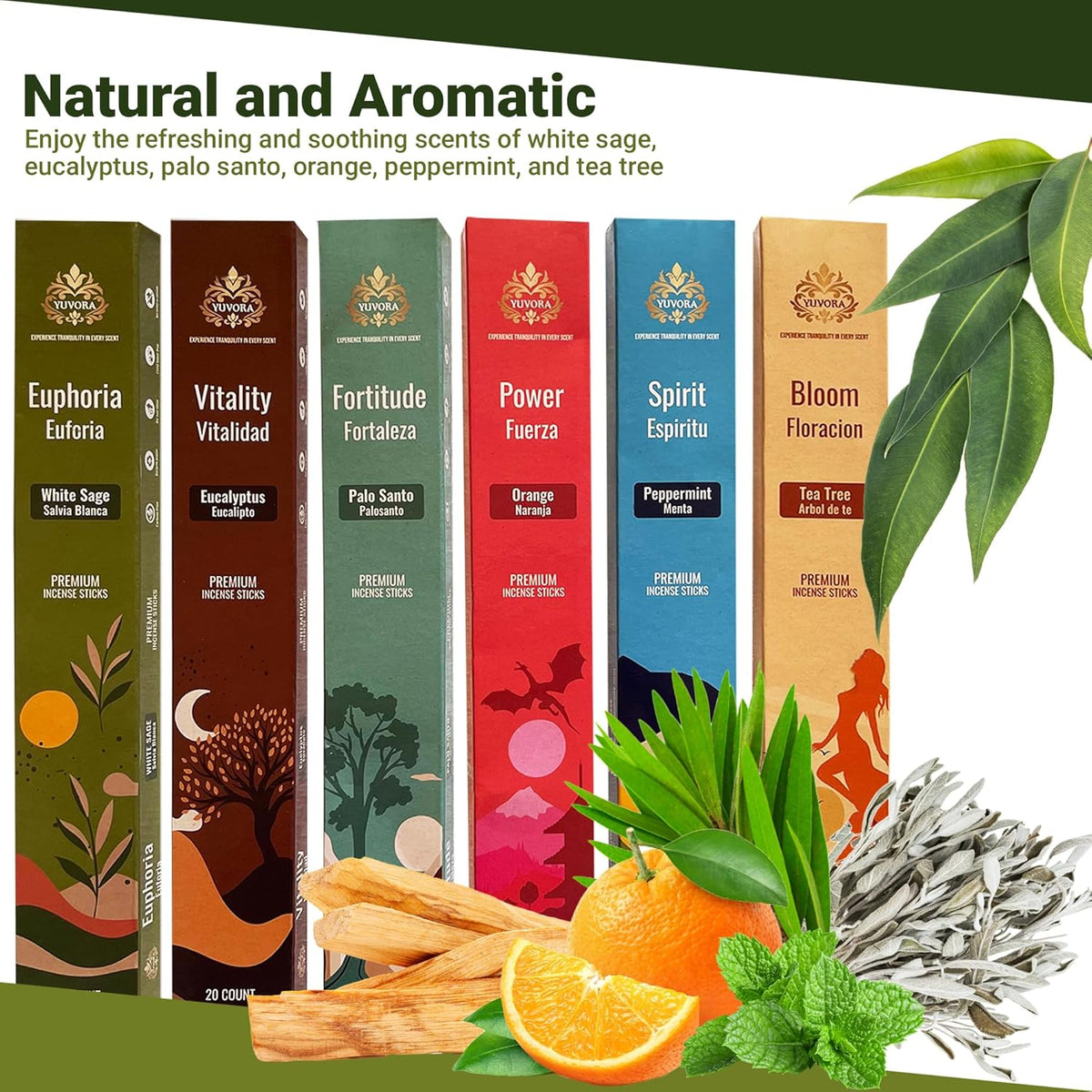 Aromatic Incense Sticks Gift Set – 120 Natural & Non-Toxic Incense Sticks | 6 Soothing Scents |