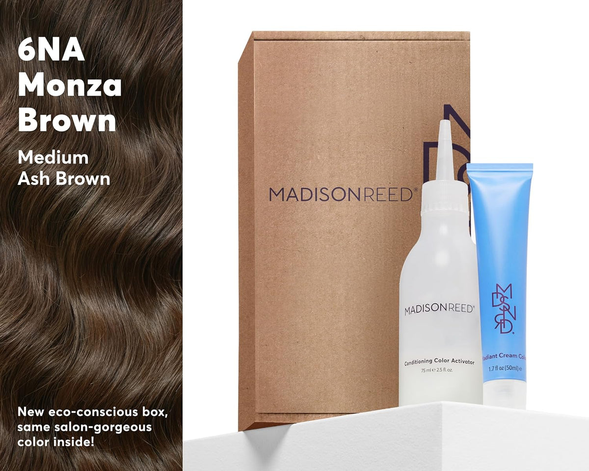 Madison Reed Radiant Hair Color Kit | 6NA Medium Ash Brown with Cool Smoky Undertones (Monza Brown)