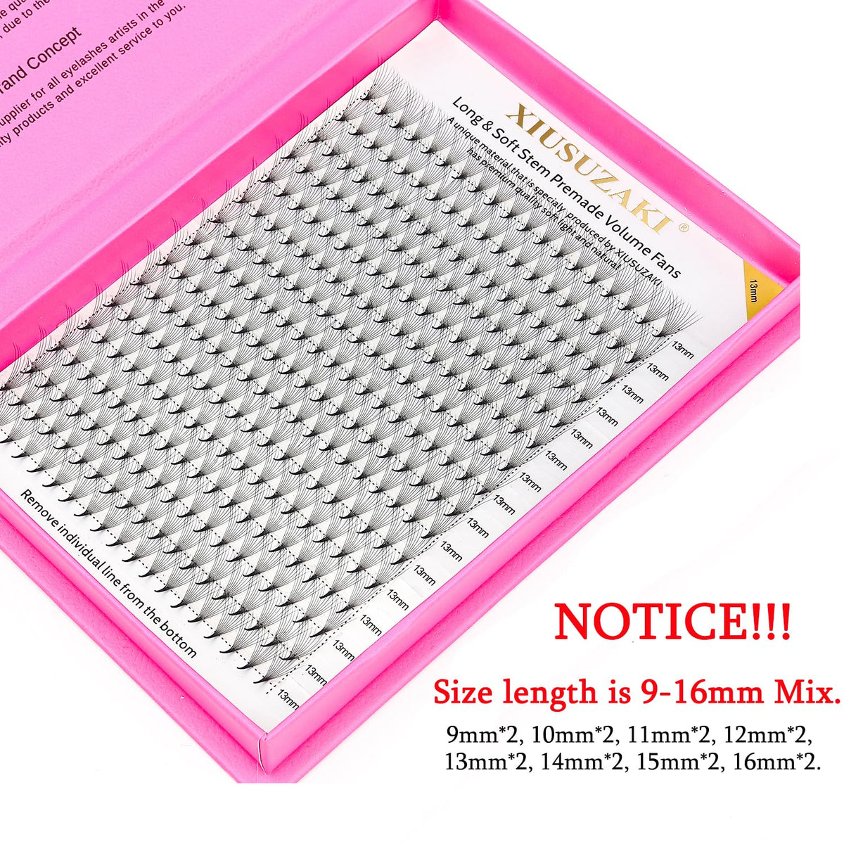 Premade Fans Eyelash Extensions 14D Volume Lash Extensions 0.07 Thickness Eyelash Extension D Curl