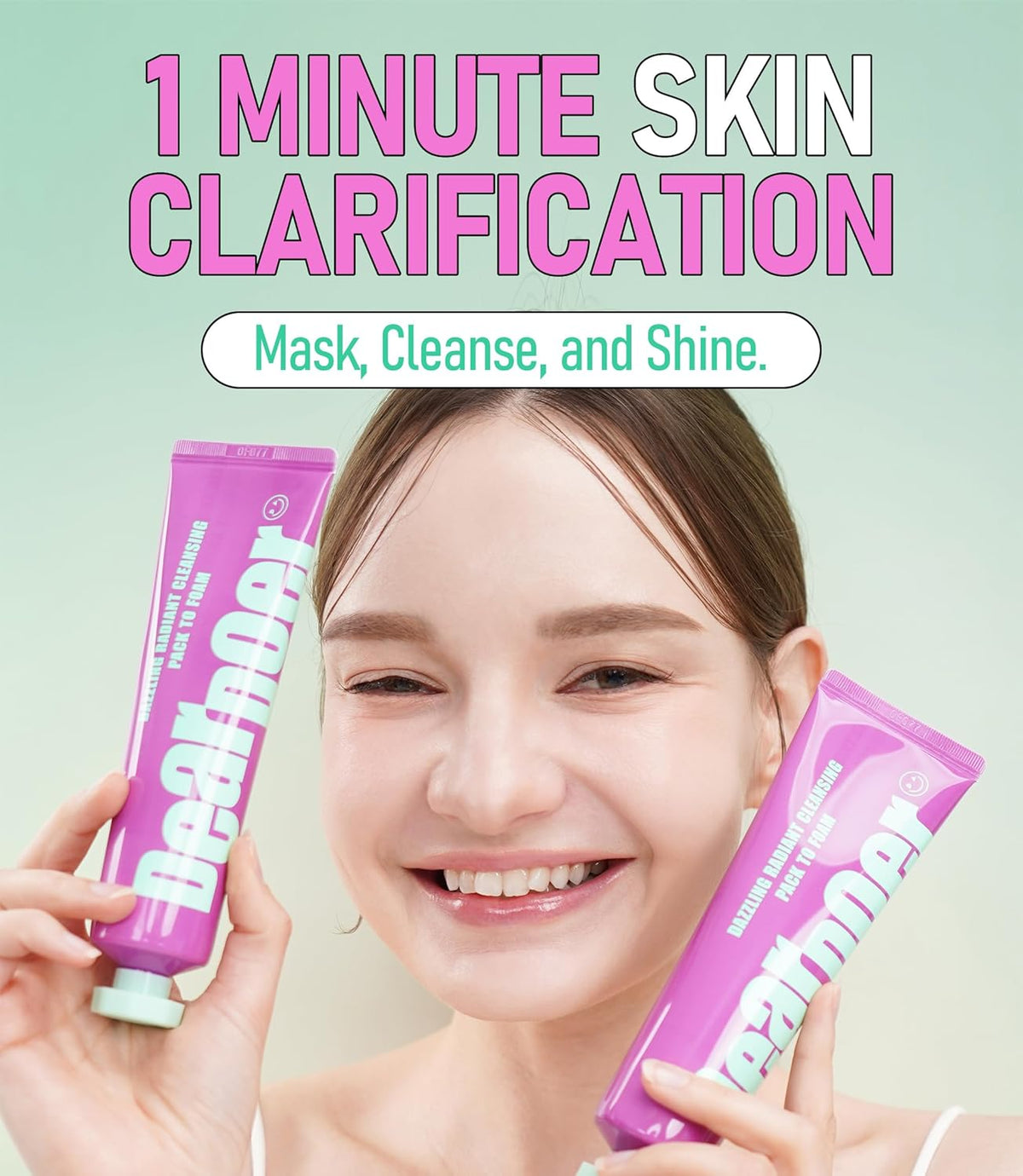 Dazzling Radiant Cleansing Pack to Foam – 3-in-1 Wash-Off Mask & Exfoliator & Cleanser w/Fresh