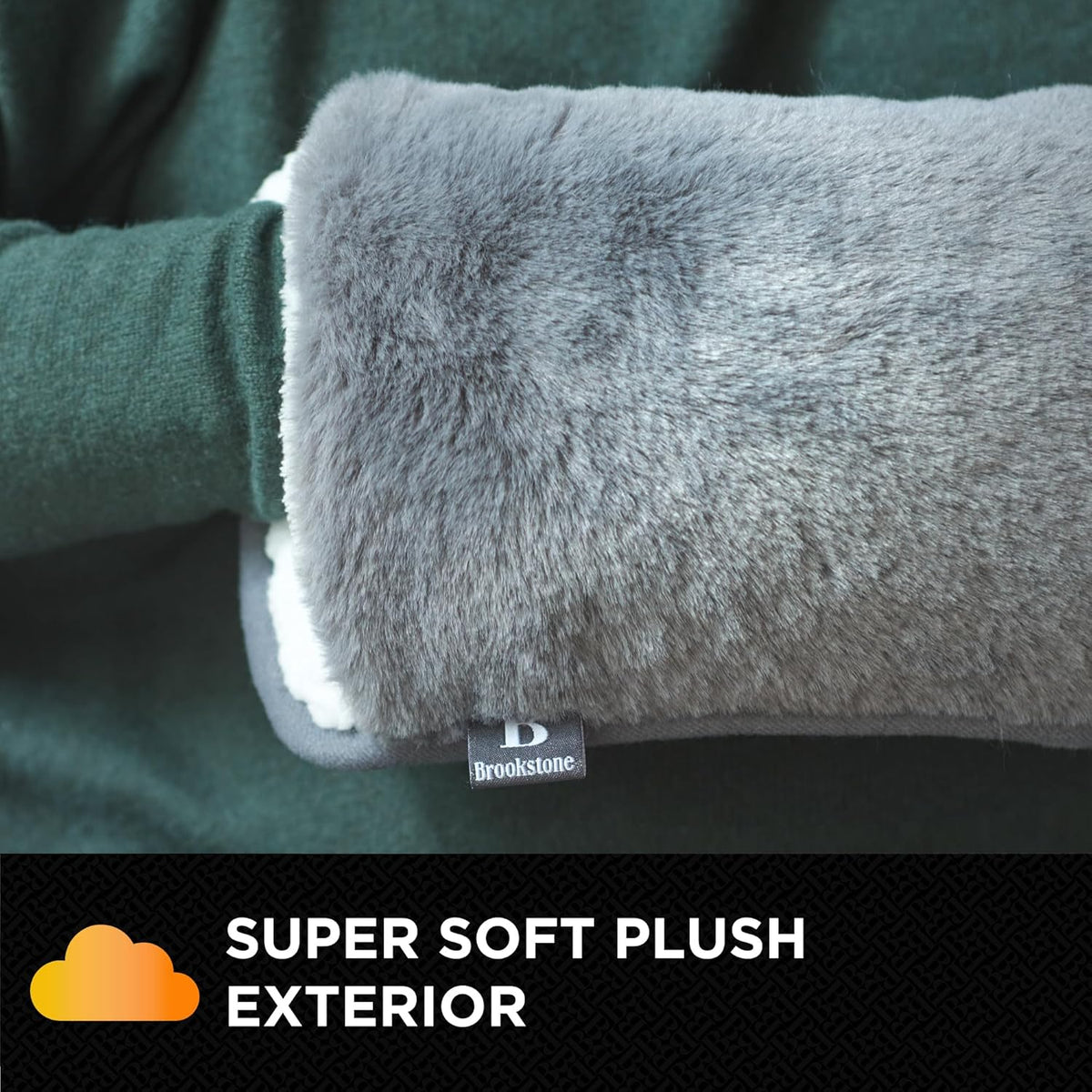 Brookstone Faux Fur Hand Warmer | Soothe Cold Hand Muff with Microwavable Gel Pack for Long Lasting