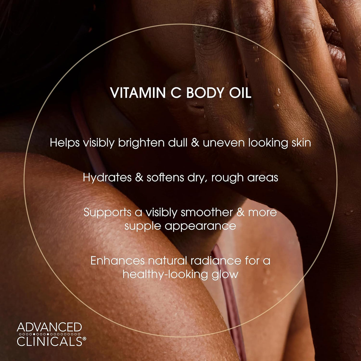 Advanced Clinicals Collagen Body Oil + Vitamin C Brightening Body Oil Moisturizer 2pc Skincare Set