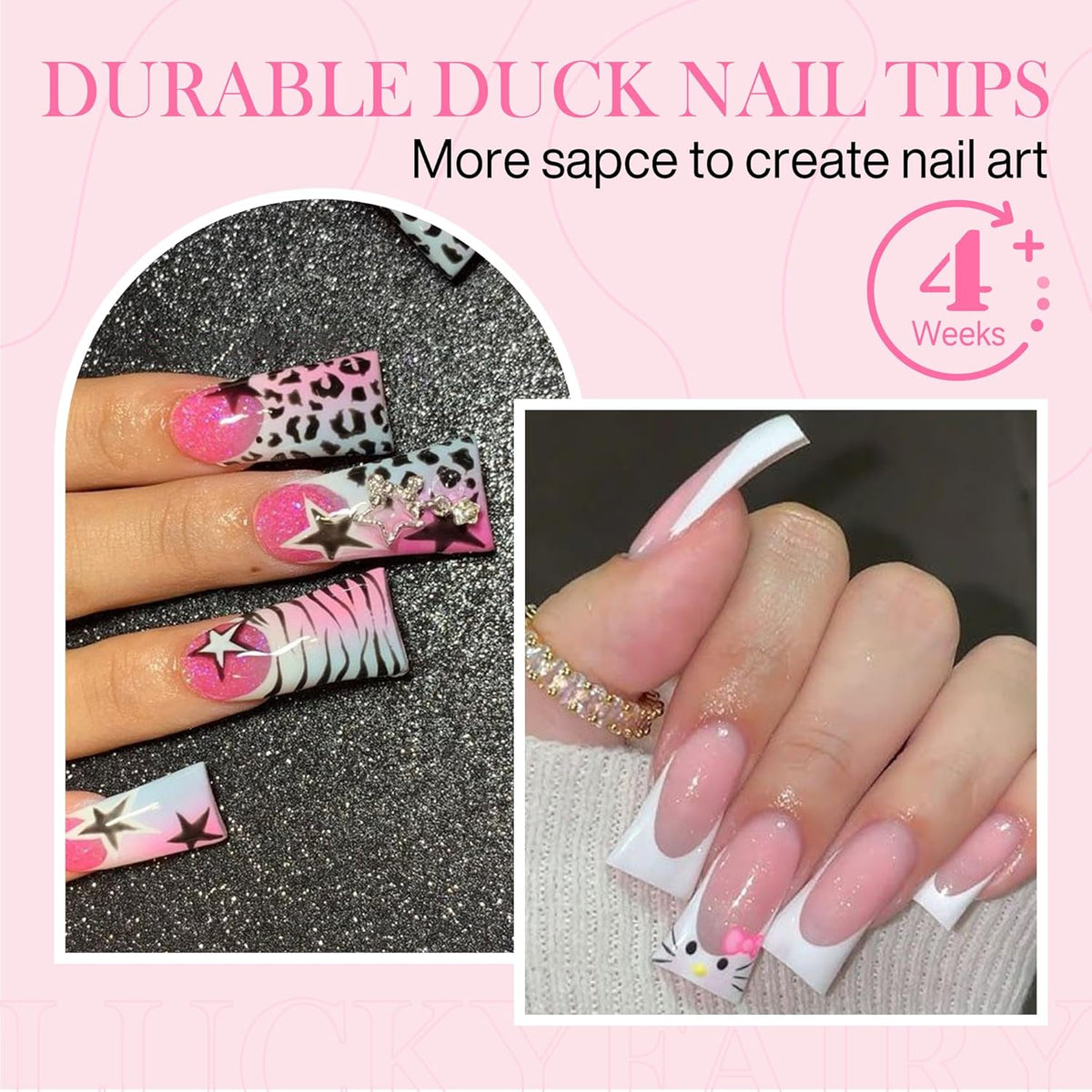 Half Cover Duck Nail Tips 504 Pcs Duck Press on Nails Clear Soft Gel Short Duck Nail Tips 11 Sizes