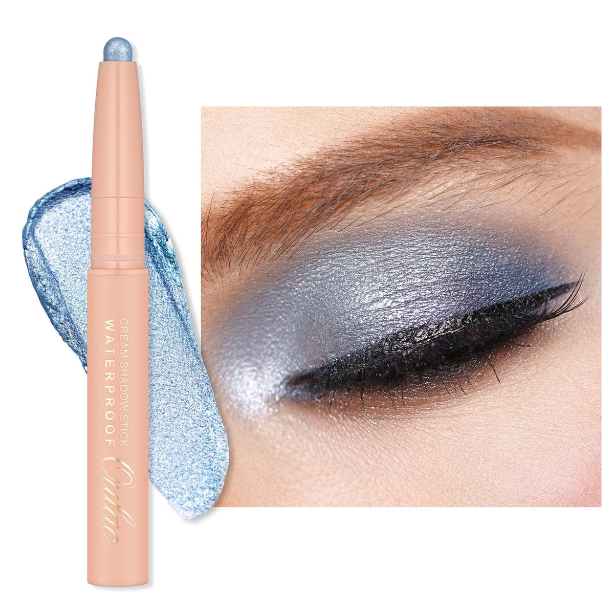 Oulac Waterproof Eye Shadow Stick Smooth and Long Lasting, Shimmering Glitter Finish, Blendable