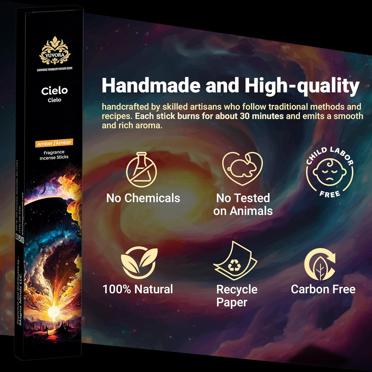 Aromatic Incense Sticks Gift Set – 120 Natural & Non-Toxic Incense Sticks | 6 Soothing Scents |