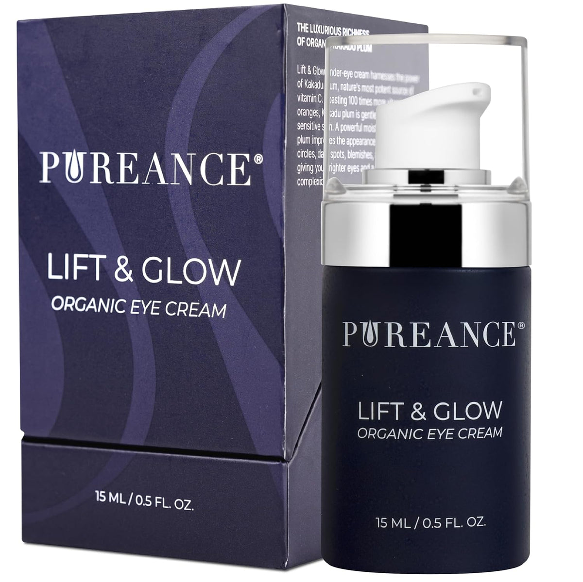 Lift & Glow Organic Eye Cream for Dark Circles and Puffiness - Anti Aging Eye Cream for Wrinkles