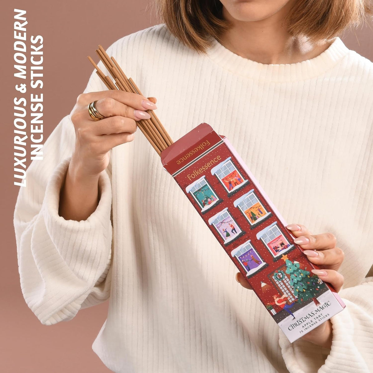 Folkulture Christmas Incense Sticks for Home | Pack of 75 Insenses for Cleansing | Natural and Non