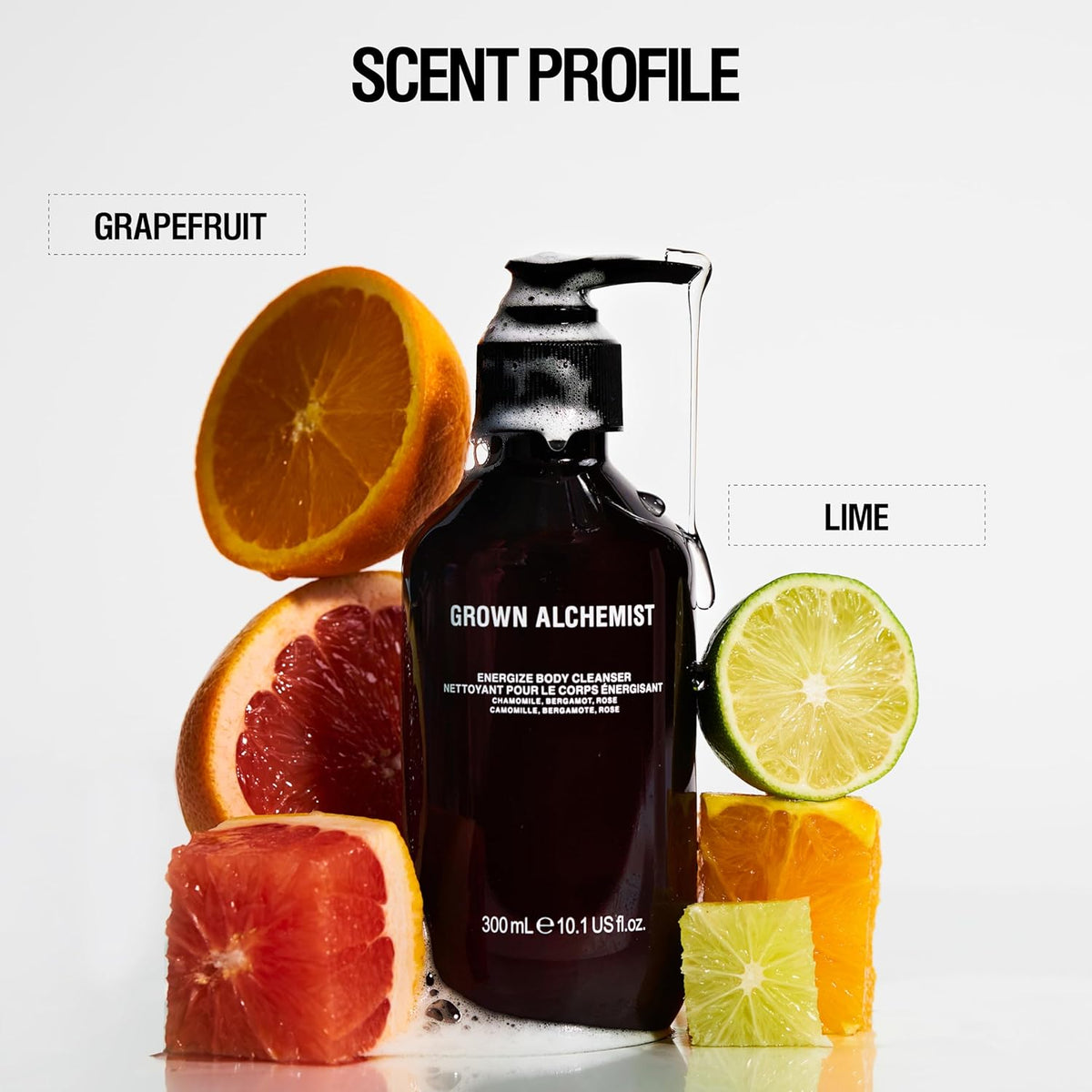 Grown Alchemist Energize Body Cleanser. Chamomile, Bergamot & Rose Body Cleanser. Gentle Body Wash.