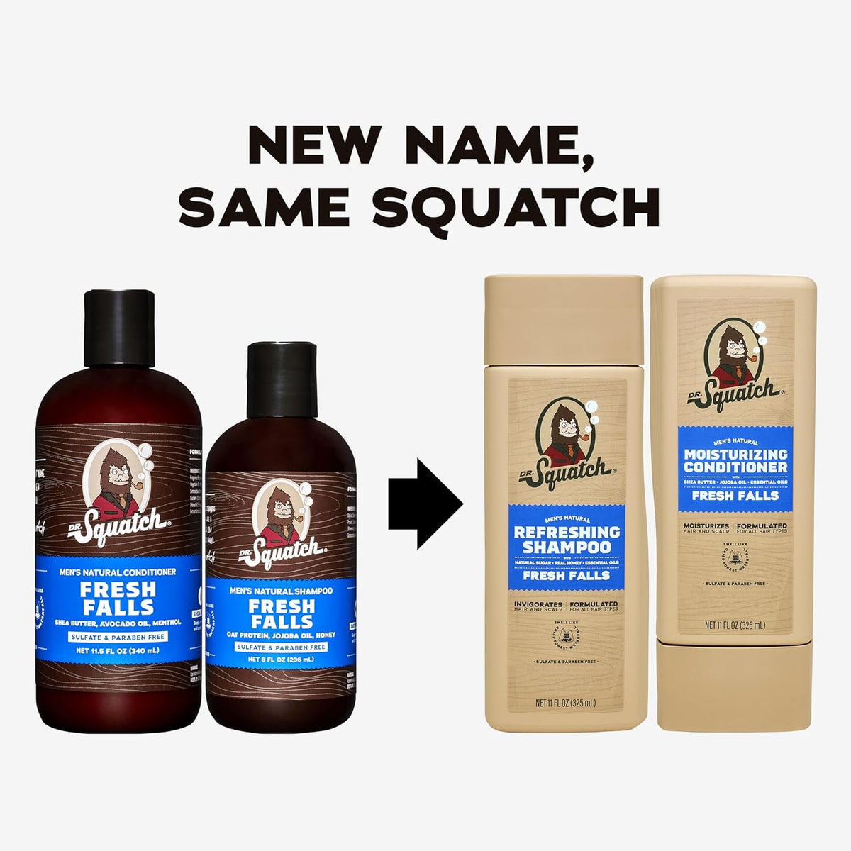 Dr. Squatch Natural Hair Bundle for Men - Healthy, Full Looking Hair - Fresh Falls Shampoo (8 fl