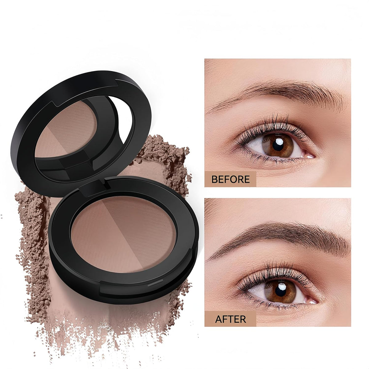 MAEPEOR Brow Powder Duo 6 Colors Natural Smooth Eyebrow Powder Professional Brow Contour Palette
