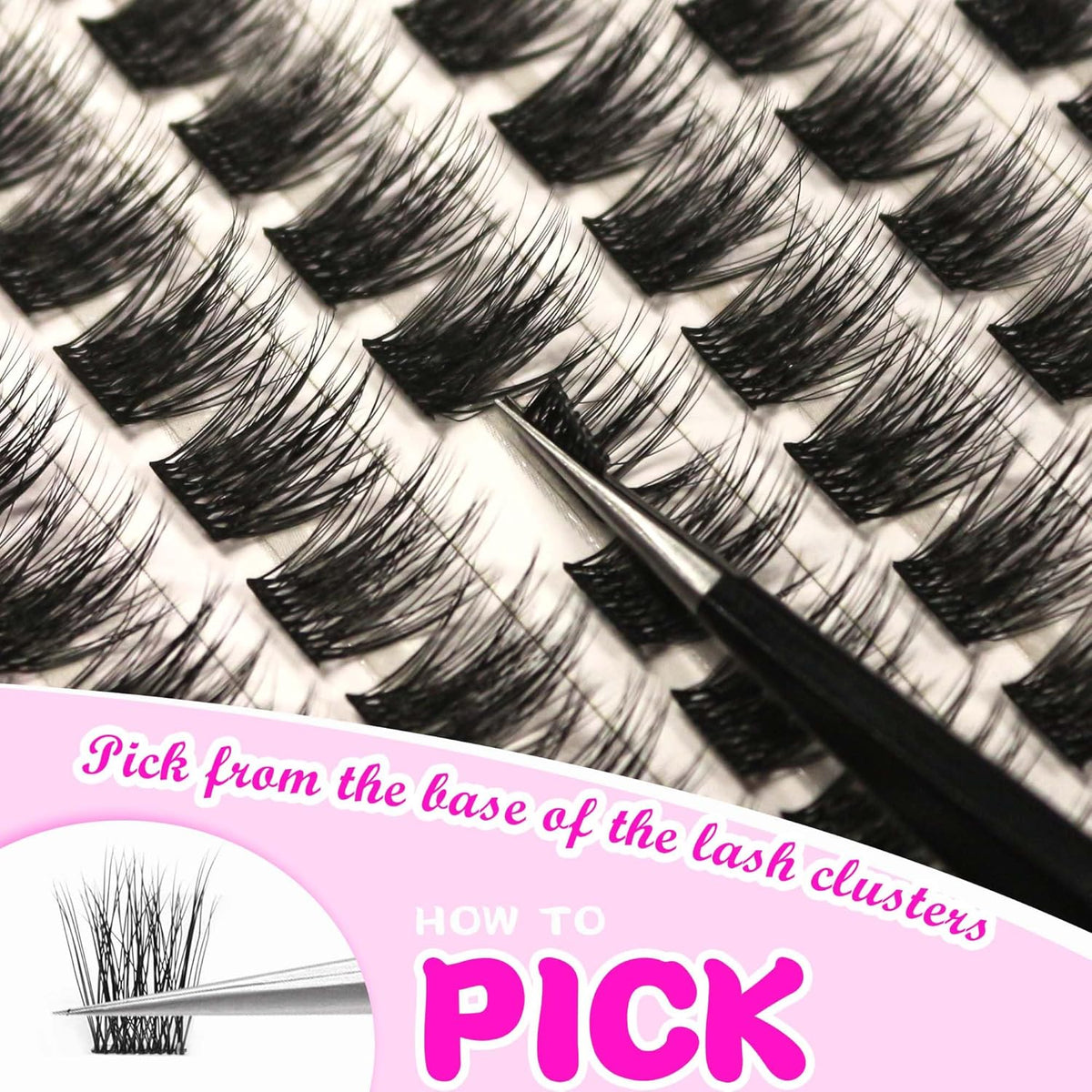 GAQQI Lash Clusters, Cluster Eyelash Extensions 120 Cluster Lashes, Volume Eyelash Clusters