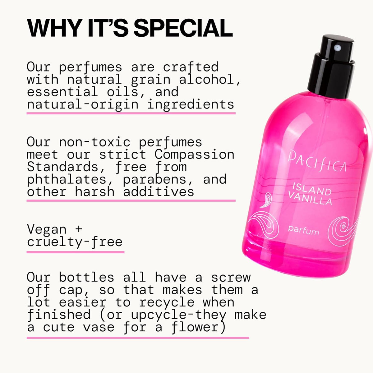 Pacifica Beauty Island Vanilla Spray Perfume – Sweet Tropical Vanilla Gourmand Scent, Long Lasting