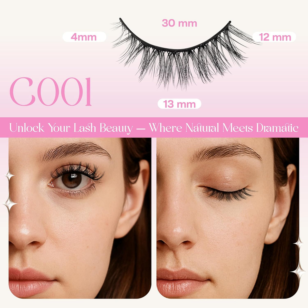 CALAILIS Self Adhesive Eyelashes 5 Pairs Natural Look Press On Lashes No Glue Need Eyelashes