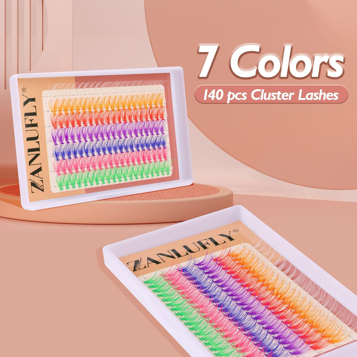 Colored Lashes Cluster Eyelashes Individual DIY Lashes Extensions 7 Colors Eye Lashes Extensions