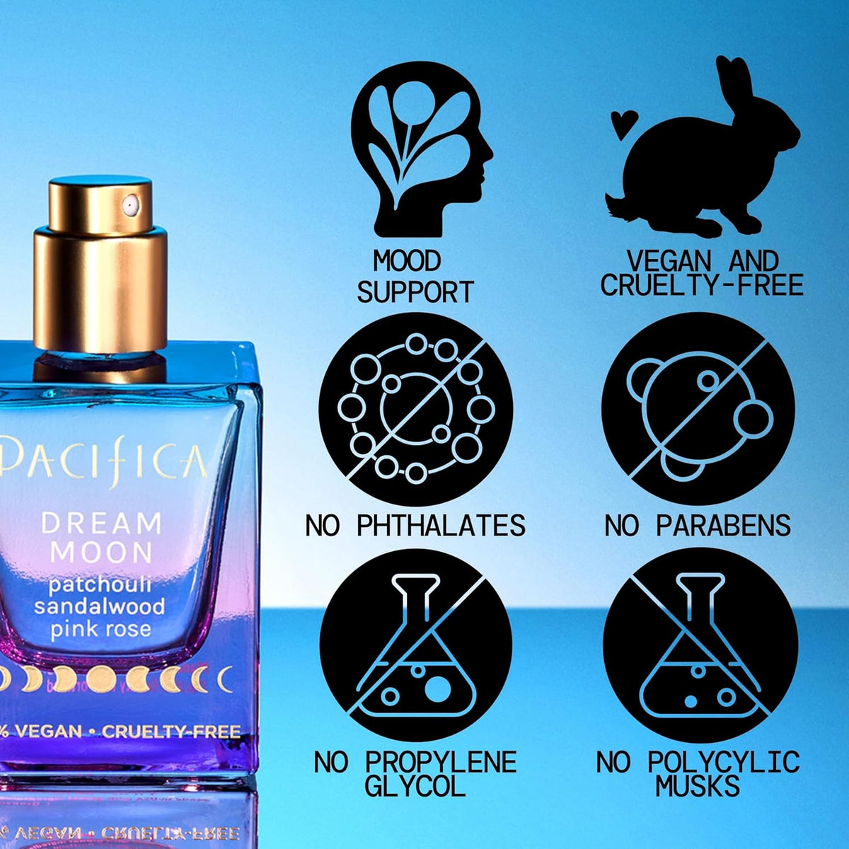Pacifica Dream Moon Womens Spray Perfume 1 fl oz – Long-Lasting Floral Woody Fragrance for Her