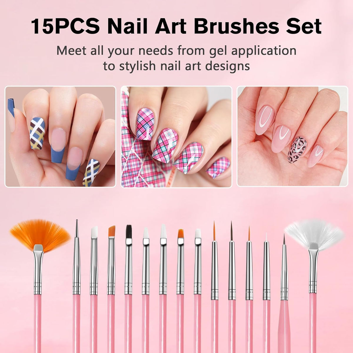 Nail Art Brushes, 23Pcs Set Nail Art Tools, including 2 Way Nail Art Sculpture Pen Dotting Pen