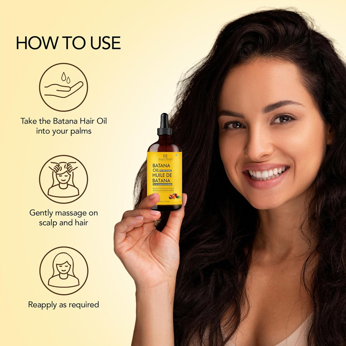 Botanic Hearth 100% Pure Batana Oil for Hair Growth- Weightless(Glass bottle 4 fl oz) from