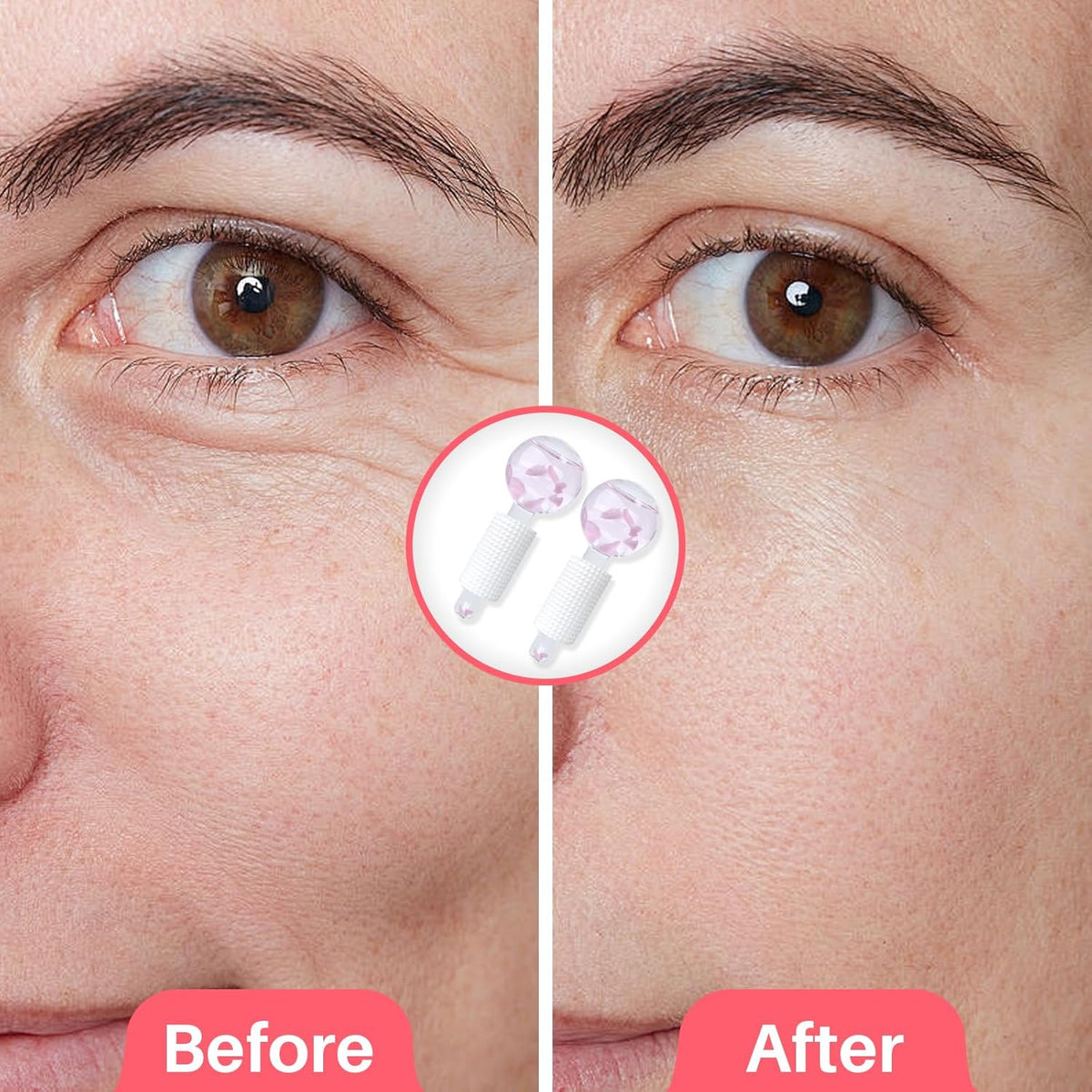 Ice Globes & Ice Roller for Face and Eyes - Facial Massage Tools for Skin Care, Reduce Wrinkles &