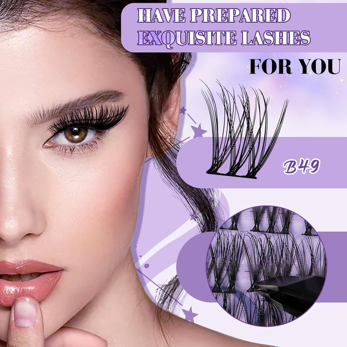 Lash Extension Kit B49 Eyelash Extension Kit B&Qaugen DIY Lash Extension Kit 156 PCS Lash Clusters