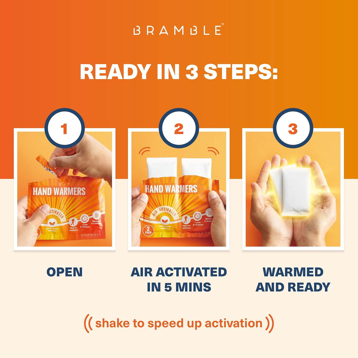 Bramble Hand Warmers Disposable Value Pack (2 Warmers per Pack) Pocket Warmers for Hiking, Outdoor