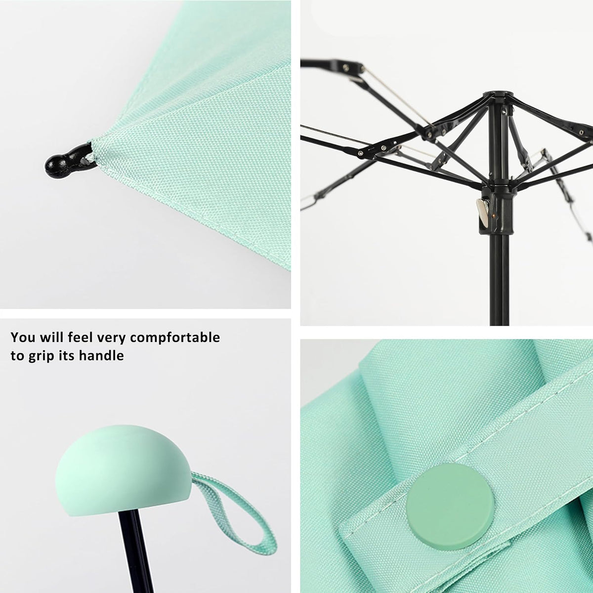 BAODINI Travel Essentials Mini Umbrella for Purse With Case Small Compact UV Sun Protection