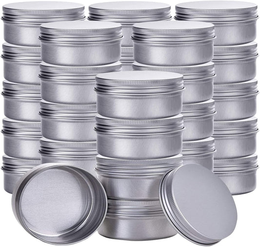 1 Ounce Aluminum Tin Jar Refillable Containers 30 ml Aluminum Screw Lid Round Tin Container Bottle