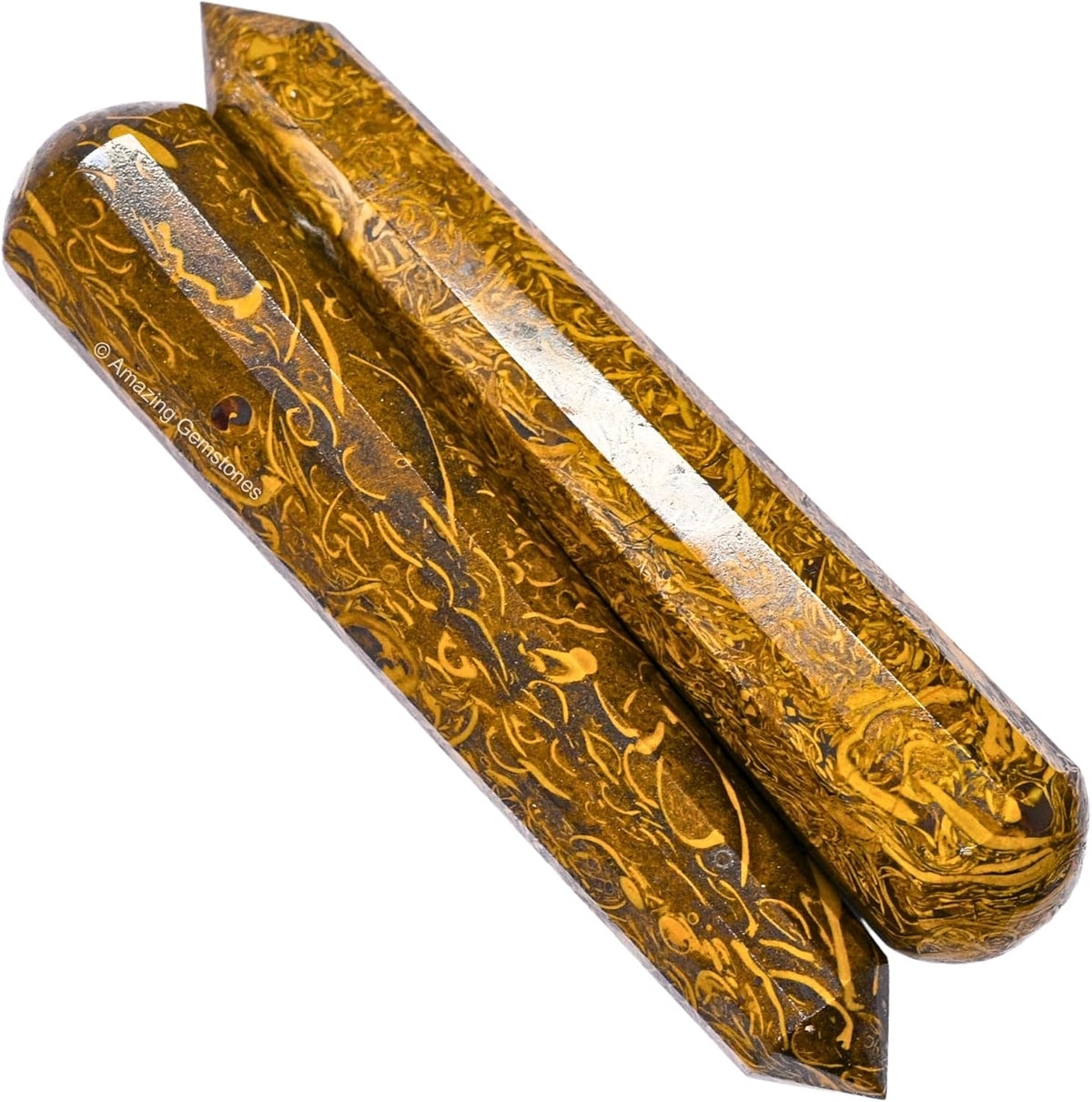 Amazing Gemstone Mariyam Jasper Crystal Wand Massage Stick - Pelvic Wand Gua Sha for Adults