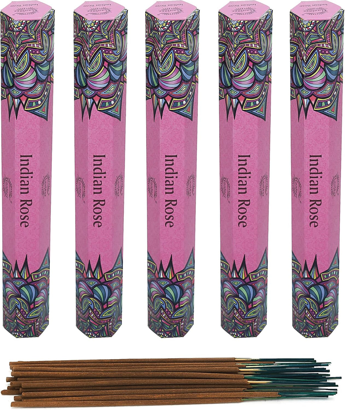Raajsee Rose Incense Sticks 15 Sticks x 5 Pack -100% Pure Organic Natural Insense-Sticks - Hand
