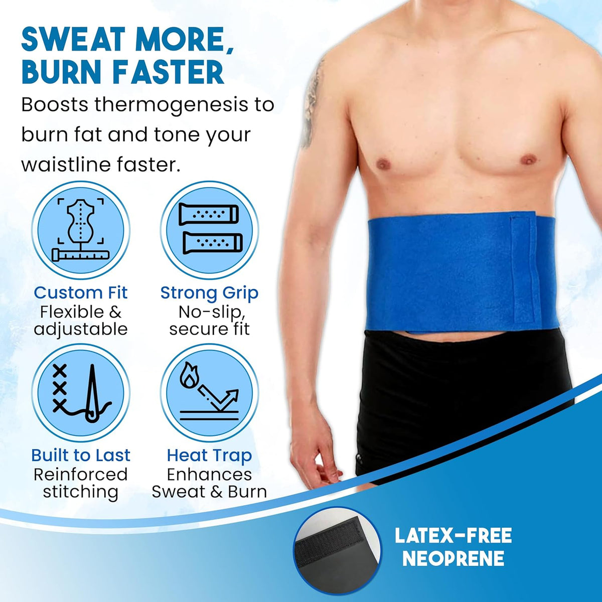 Waist Trimmer Belt for Women and Men – Slimming Body Shaper for Weight Loss – Sweat Band Wrap Ab