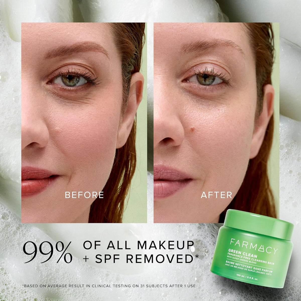 Farmacy Makeup Remover Cleansing Balm - Green Clean Waterproof Makeup Remover + Oil Based Cleanser