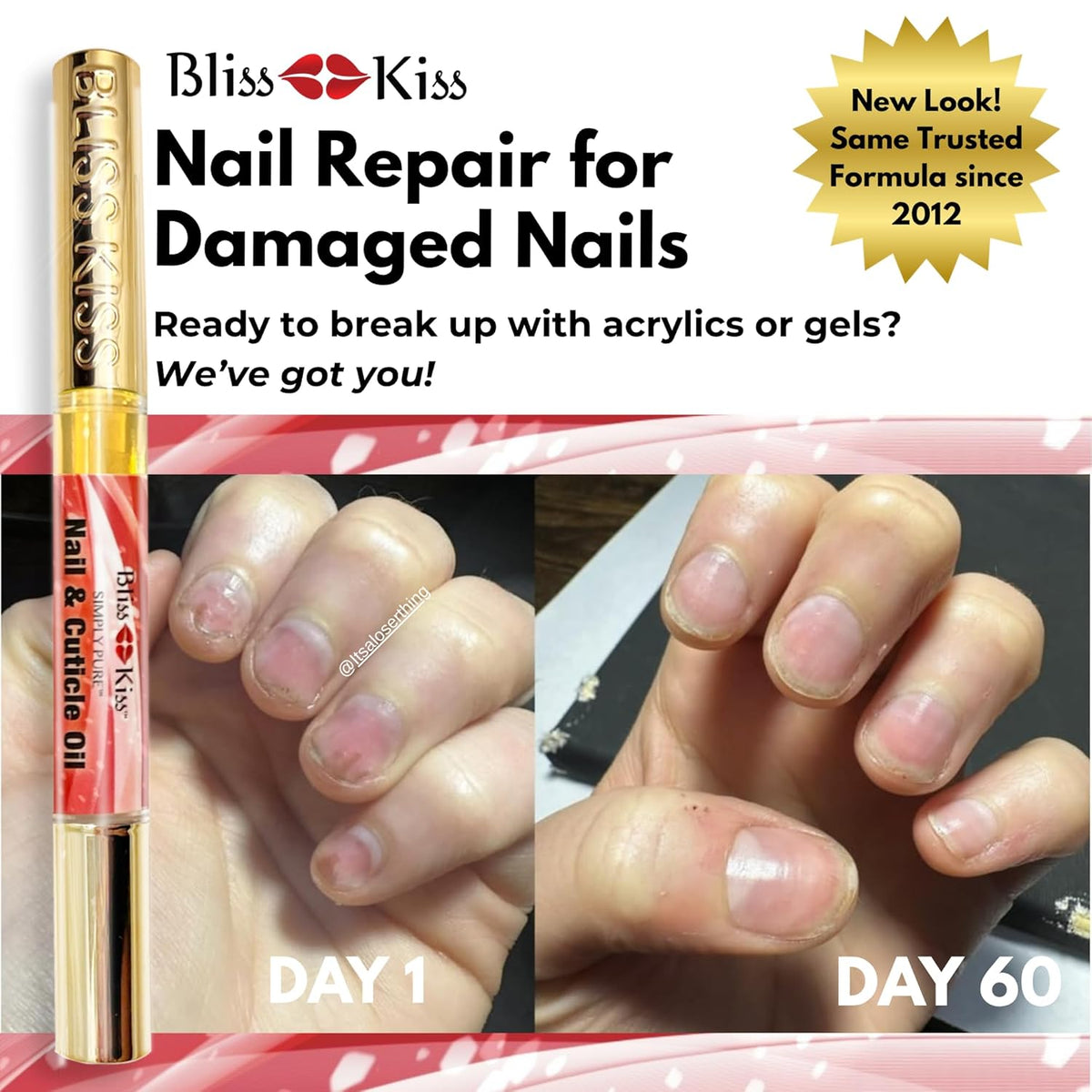 Bliss Kiss | 1 Candy Cane Fragrance | Nail Oil Cuticle Pen w/Vitamin E & Jojoba⏤Nail Strengthener