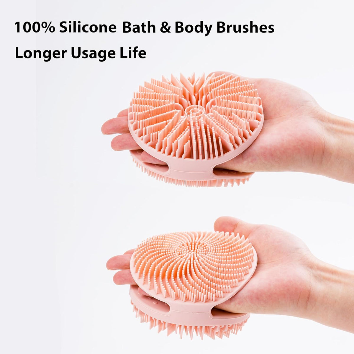 2 PC Silicone Exfoliating Body Scrubber, Silicone Body Shampoo Brush, Soft Silicone Loofah for