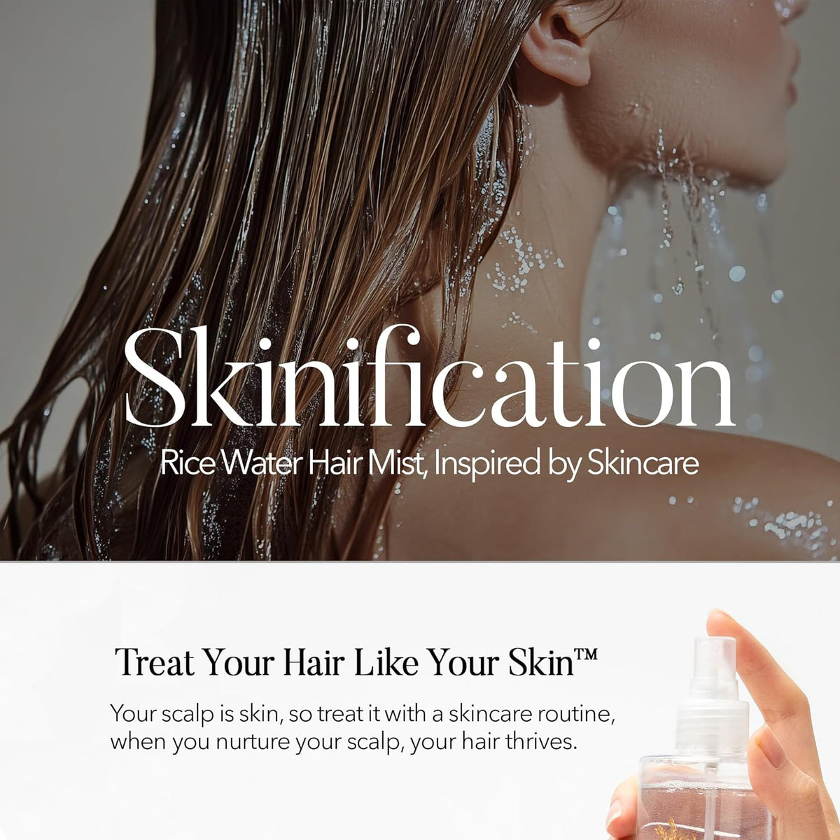 mimosu 97% Rice Water Hair Growth Spray - Fermented Rice Water & Biotin Serum, PHA Toner, Korean