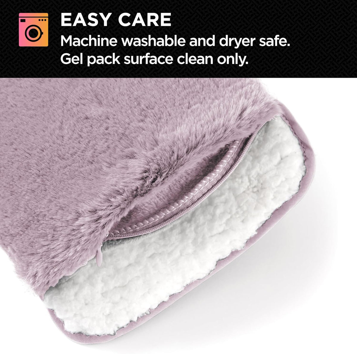 Brookstone Faux Fur Hand Warmer | Soothe Cold Hand Muff with Microwavable Gel Pack for Long Lasting