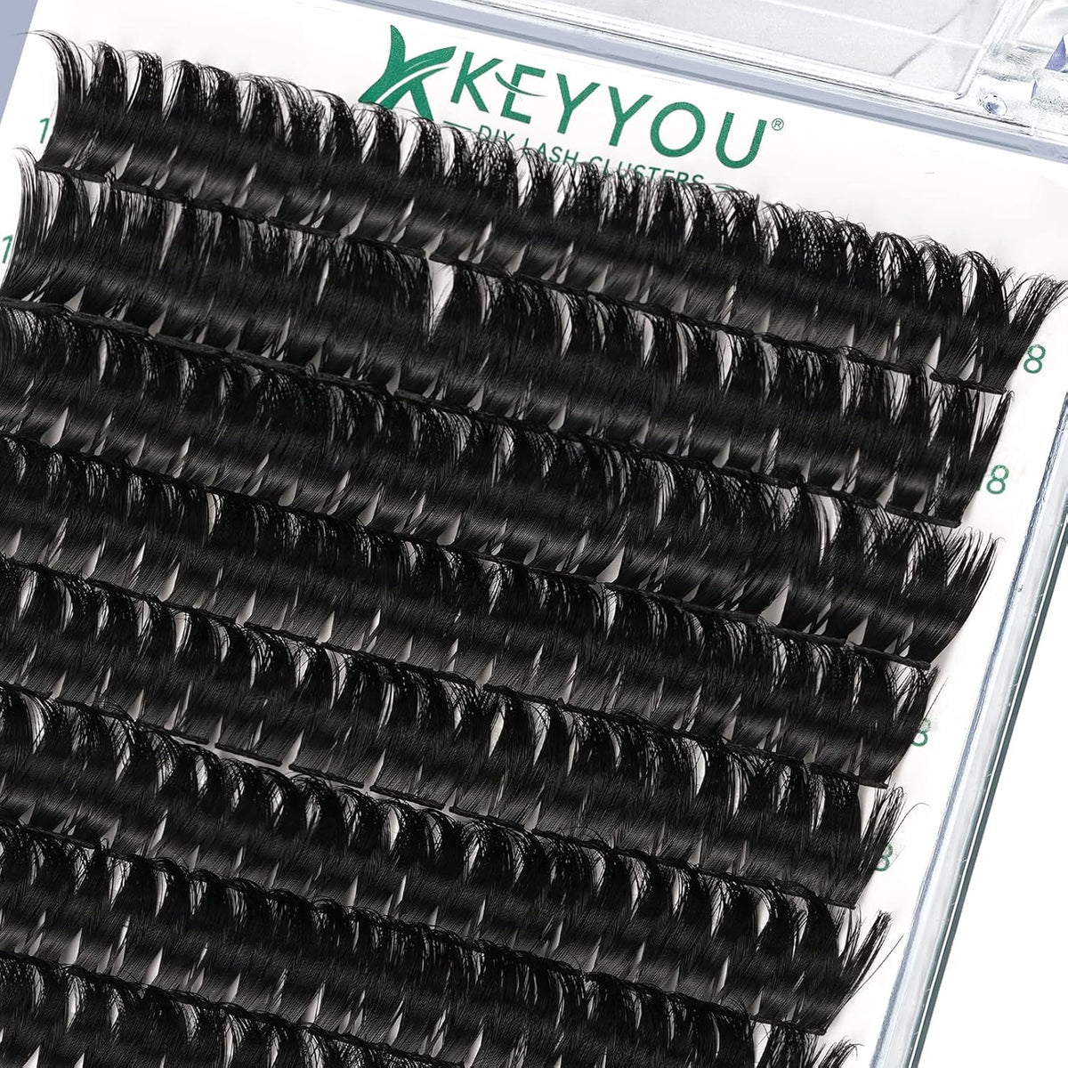 Lash Clusters,96 Pcs Cluster Lashes D Curl 18mm DIY Lash Extensions Eyelash Clusters,KEYYOU Volume