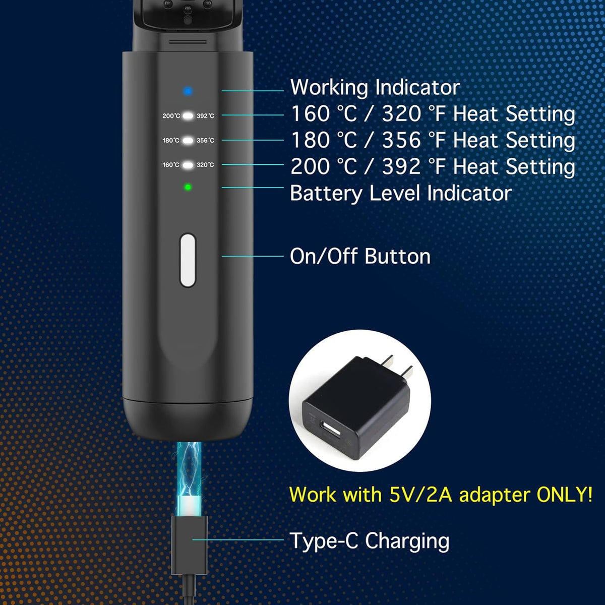 VIKICON Beard Straightener for Men: Cordless Heated Beard Brush for Men, Electric Hot Comb