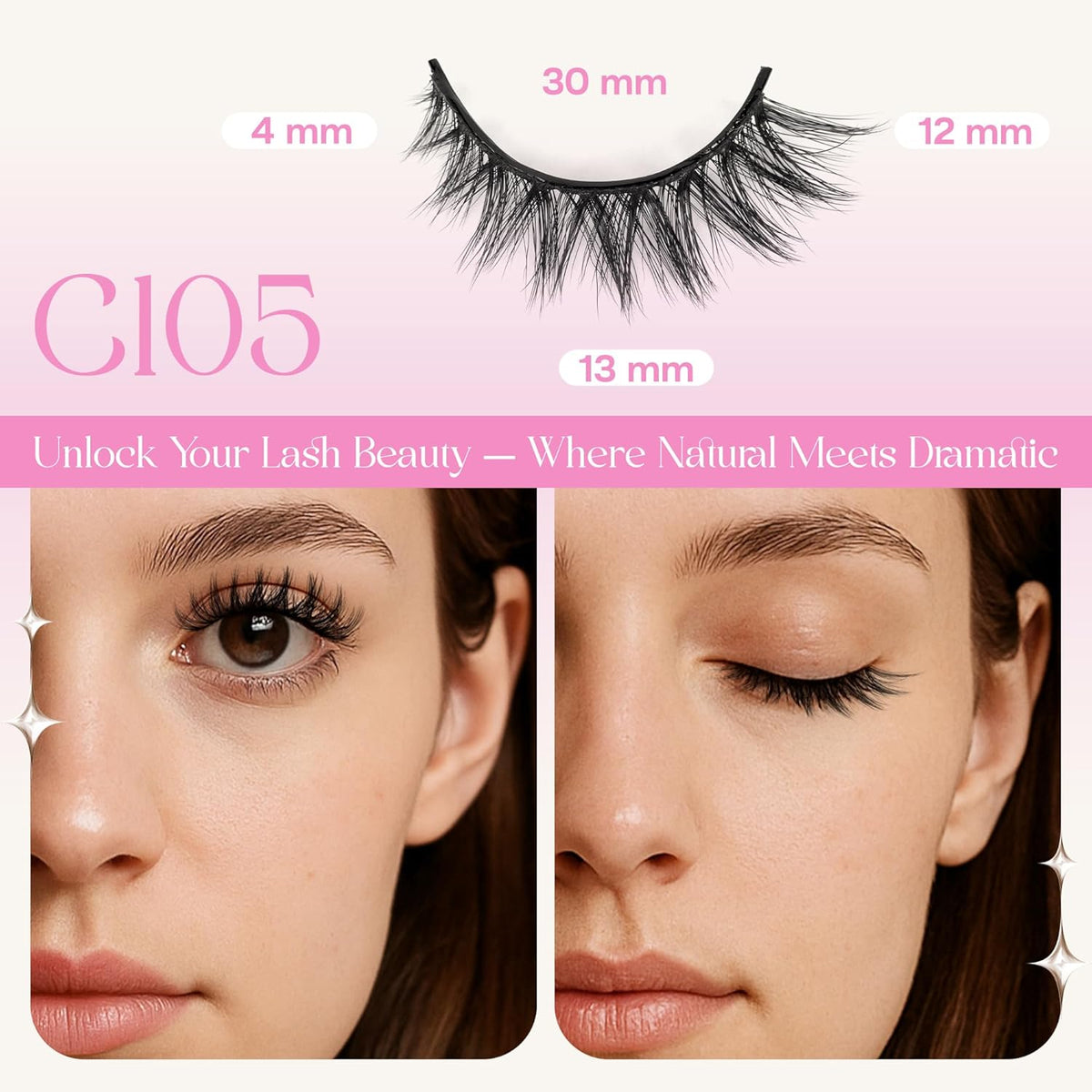 CALAILIS Self Adhesive Eyelashes 5 Pairs Natural Look Press On Lashes No Glue Need Eyelashes
