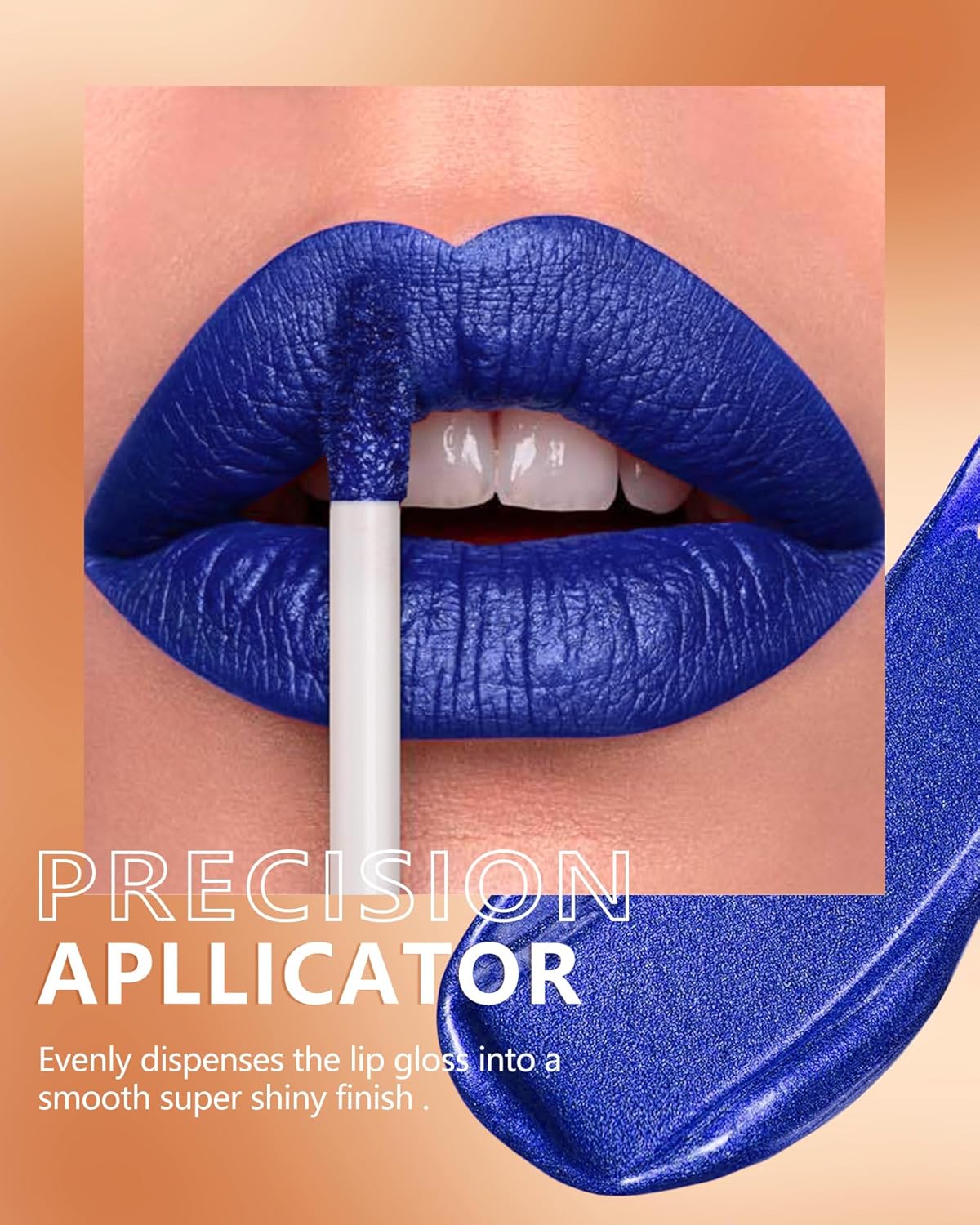 MAKI YIKA Blue Lipstick for Women Metallic Lipsticks Glitter Long Lasting Lipstick No Smudge No
