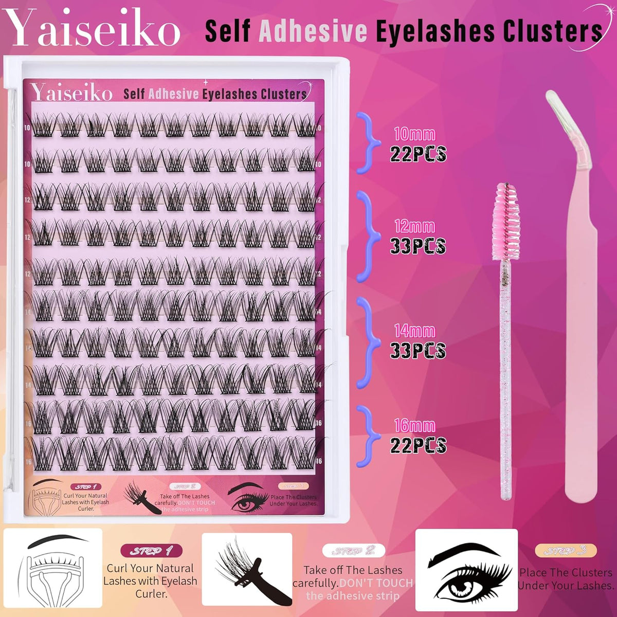 Self Adhesive Eyelashes Clusters Kit Lash Clusters DIY Eyelashes Pre Glued Lashes Extensions No