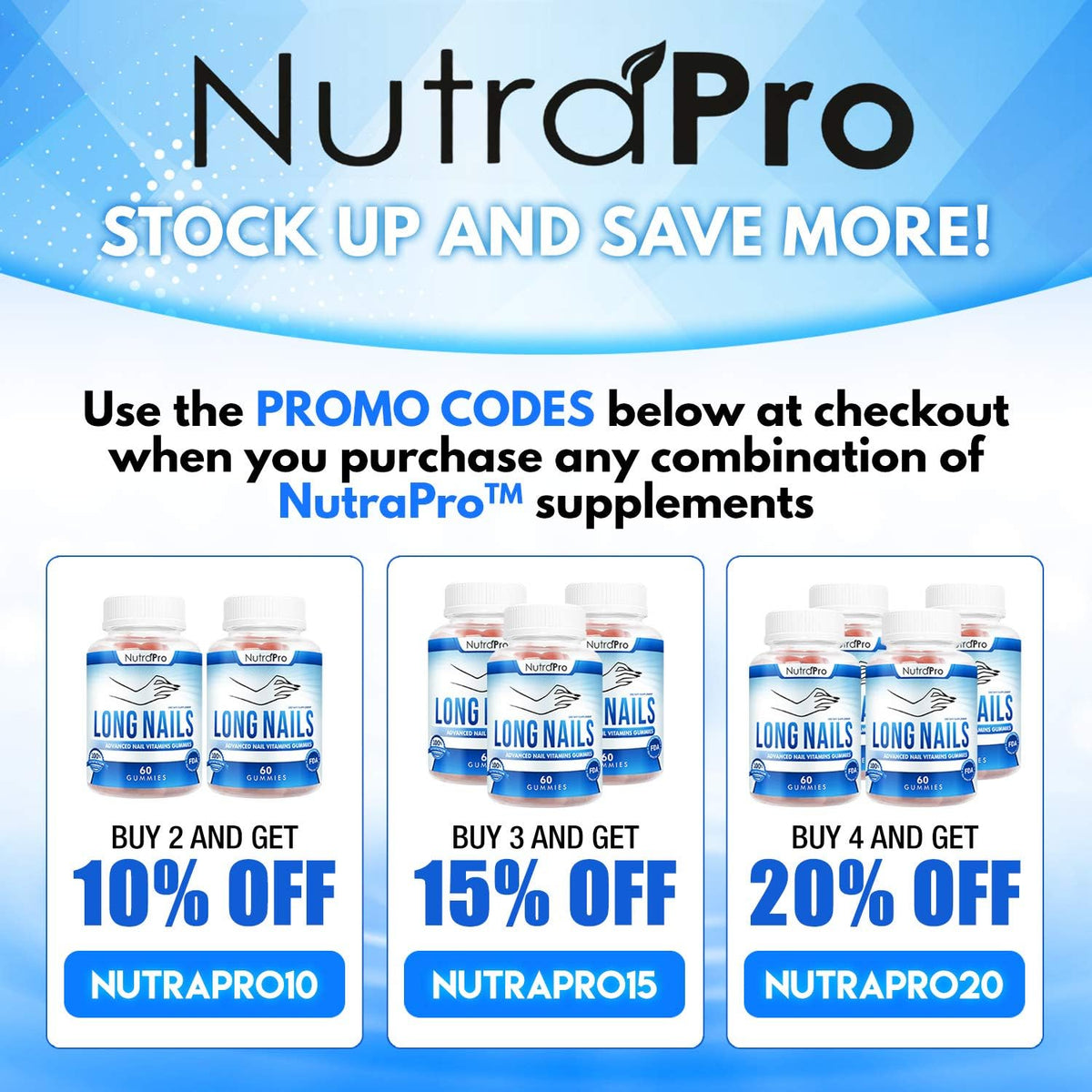 NutraPro Nail Growth Vitamins for Stronger Nail - No More Chipped Nails.Nail Strengthener and