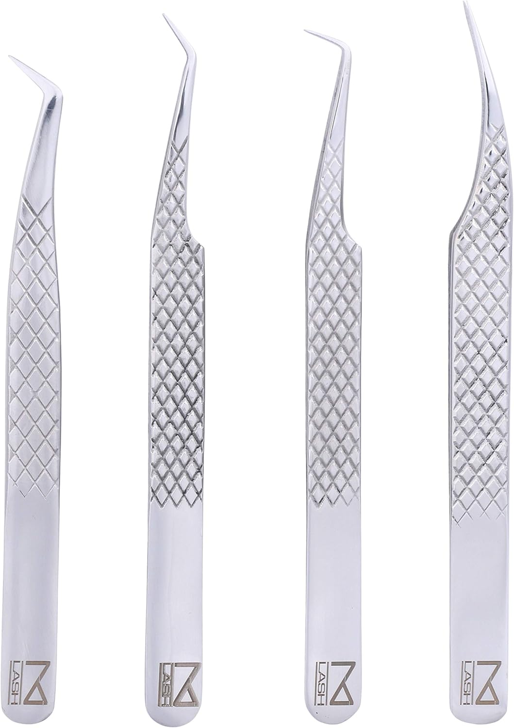 M LASH Eyelash Extension Tweezers (Set of 4) - Professional & Precision Lash Tweezers for Eyelash