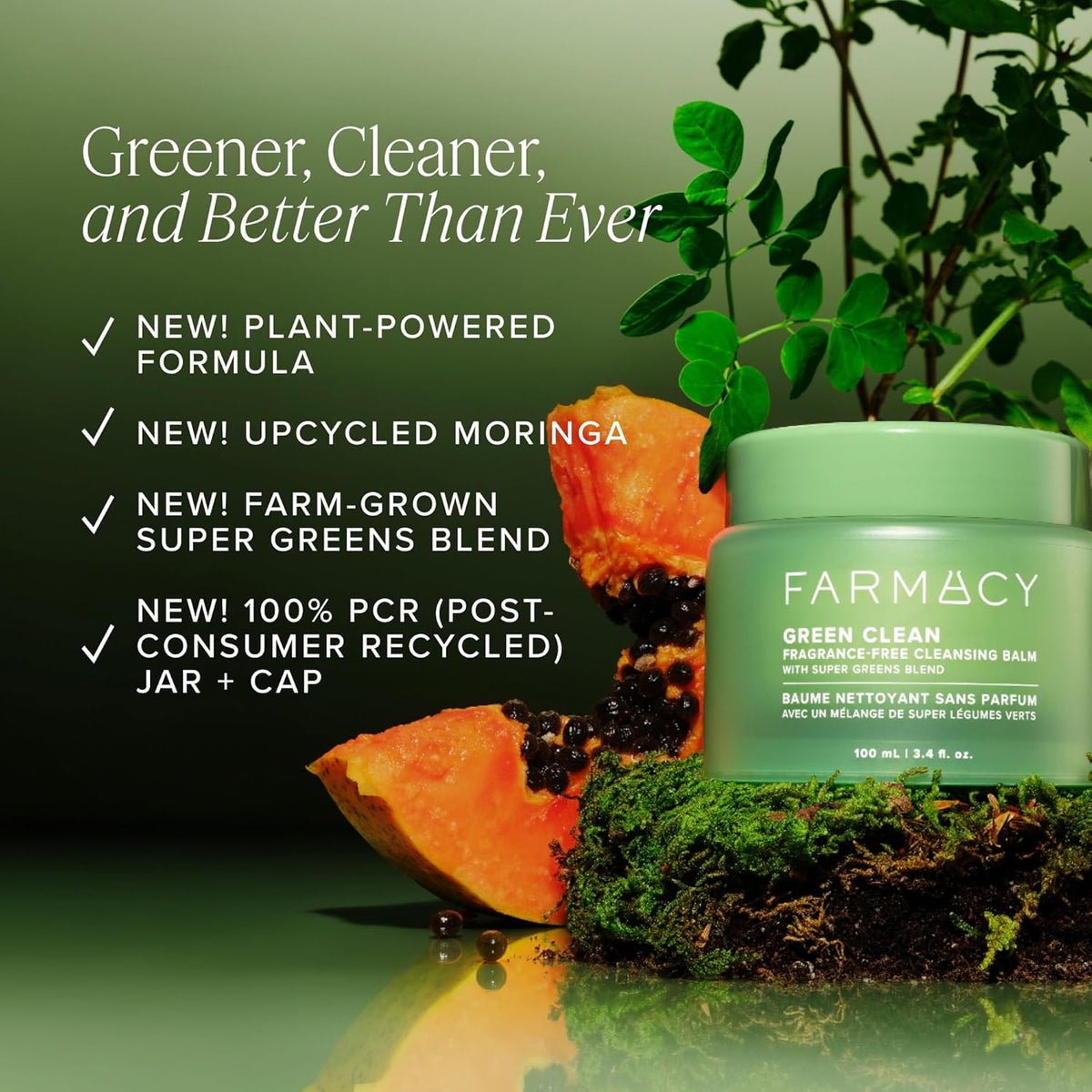 Farmacy Makeup Remover Cleansing Balm - Green Clean Waterproof Makeup Remover + Oil Based Cleanser
