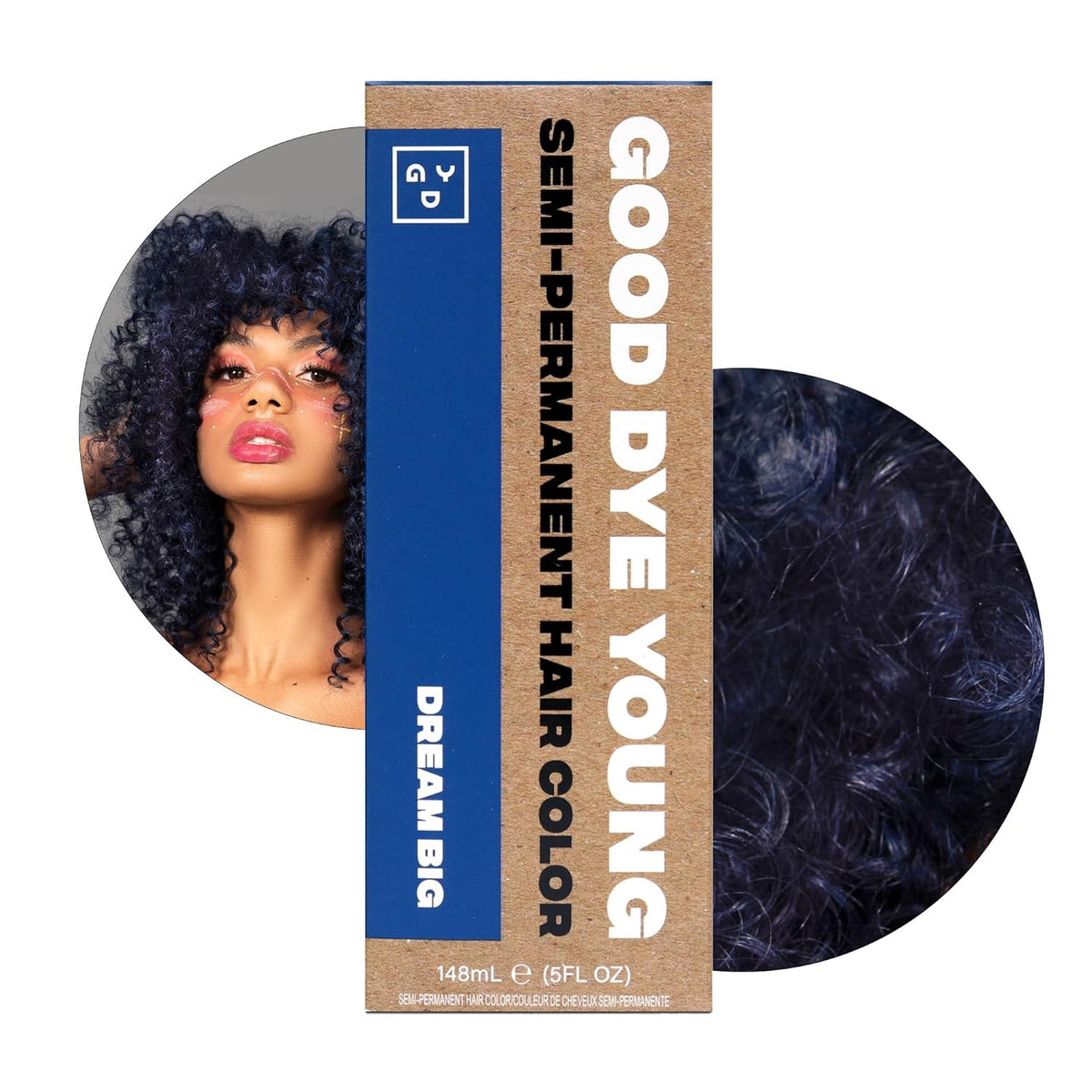 Good Dye Young Semi-Permanent Hair Color, Vegan and Cruelty-Free Blue Hair Dye, Last up to 24