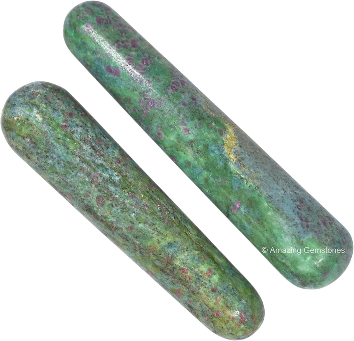 Amazing Gemstone Ruby Fuchsite Crystal Wand Massage Stick - Pelvic Wand Gua Sha for Adults