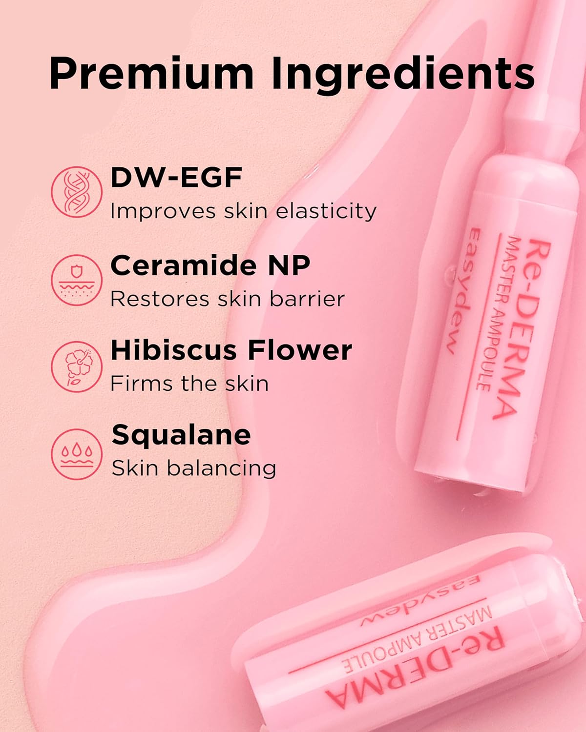 EASYDEW DW-EGF Peptide Re-DERMA Master Ampoule - Korean Anti-Aging Skincare Facial Serum - Firming