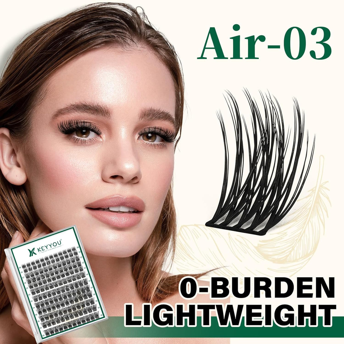 Lash Clusters 144pcs eyelash clusters D Curl 8-18MIX Individual Lashes KEYYOU Air Touch Cluster