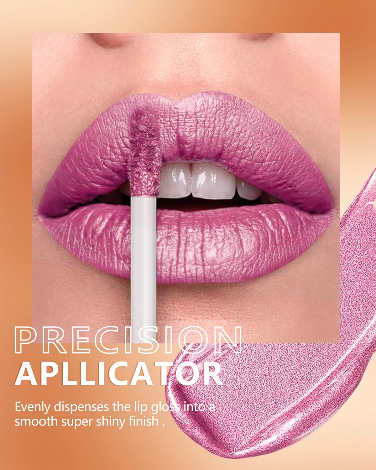 MAKI YIKA Metallic Pink Lipstick for Women Nude Pink Lipsticks Long Lasting Glitter Lipstick No