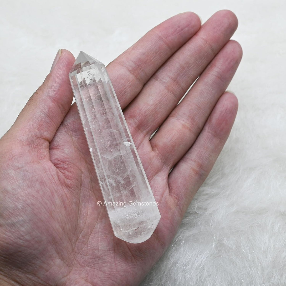 Amazing Gemstone Clear Quartz Crystal Wand Massage Stick - Pelvic Wand Gua Sha for Adults