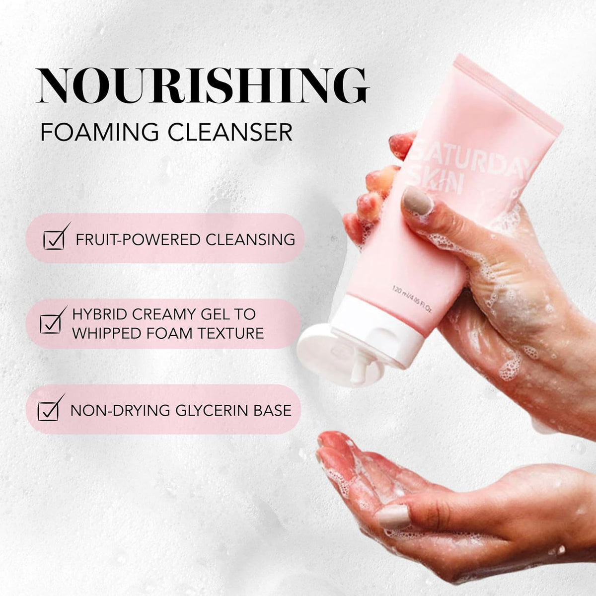 Saturday Skin Face Cleanser Hydrating Foam Cleanser Natural ingredients Anti-aging | Makeup Remover